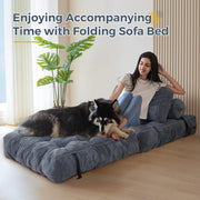 corduroy bean bag folding sofa#color_dark-grey